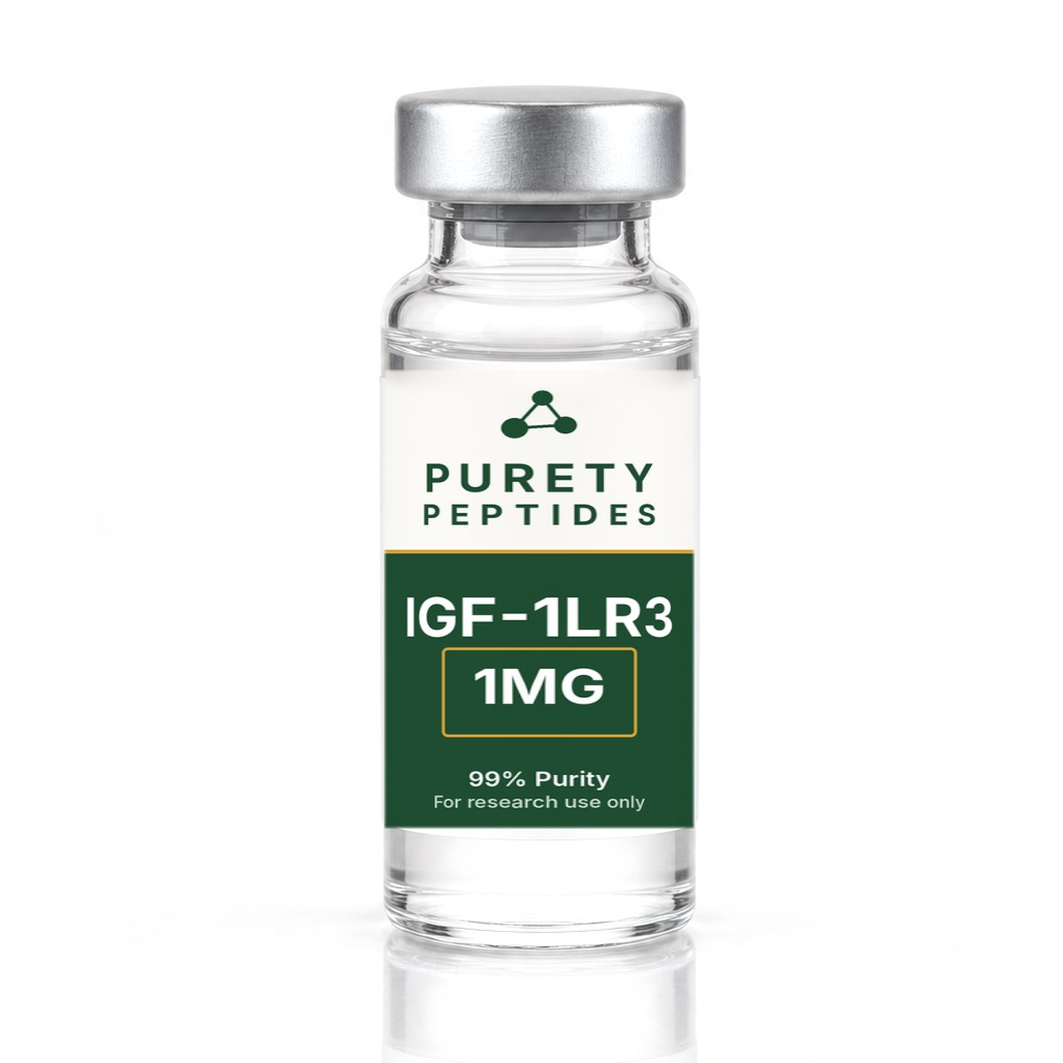 IGF-1LR3 1MG product vial - PureTy Peptides, for research use only